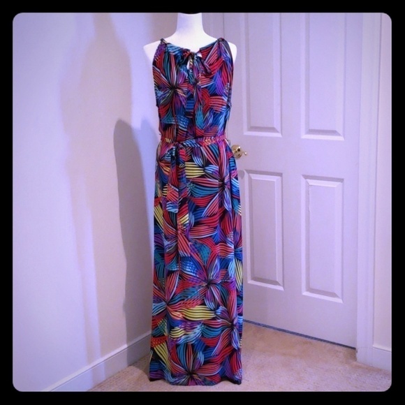 NWT BCBG Mia Boldly Patterned Maxi Sundress - Picture 1 of 4